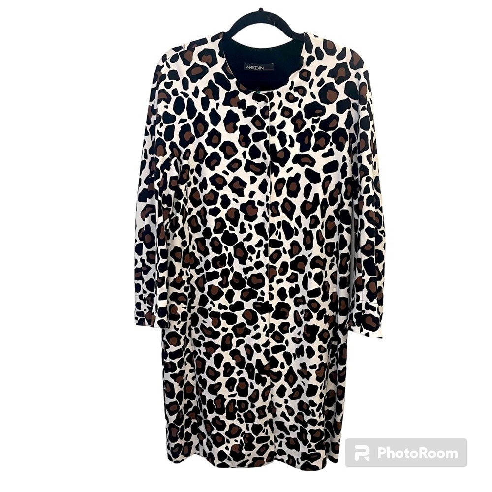 Marc Cain Leopard Print Viscose Duster Coat